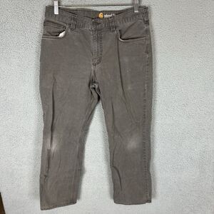 Carhartt Pants Mens 33x28 Grey Workwear Relaxed Fit Flex Work Cotton